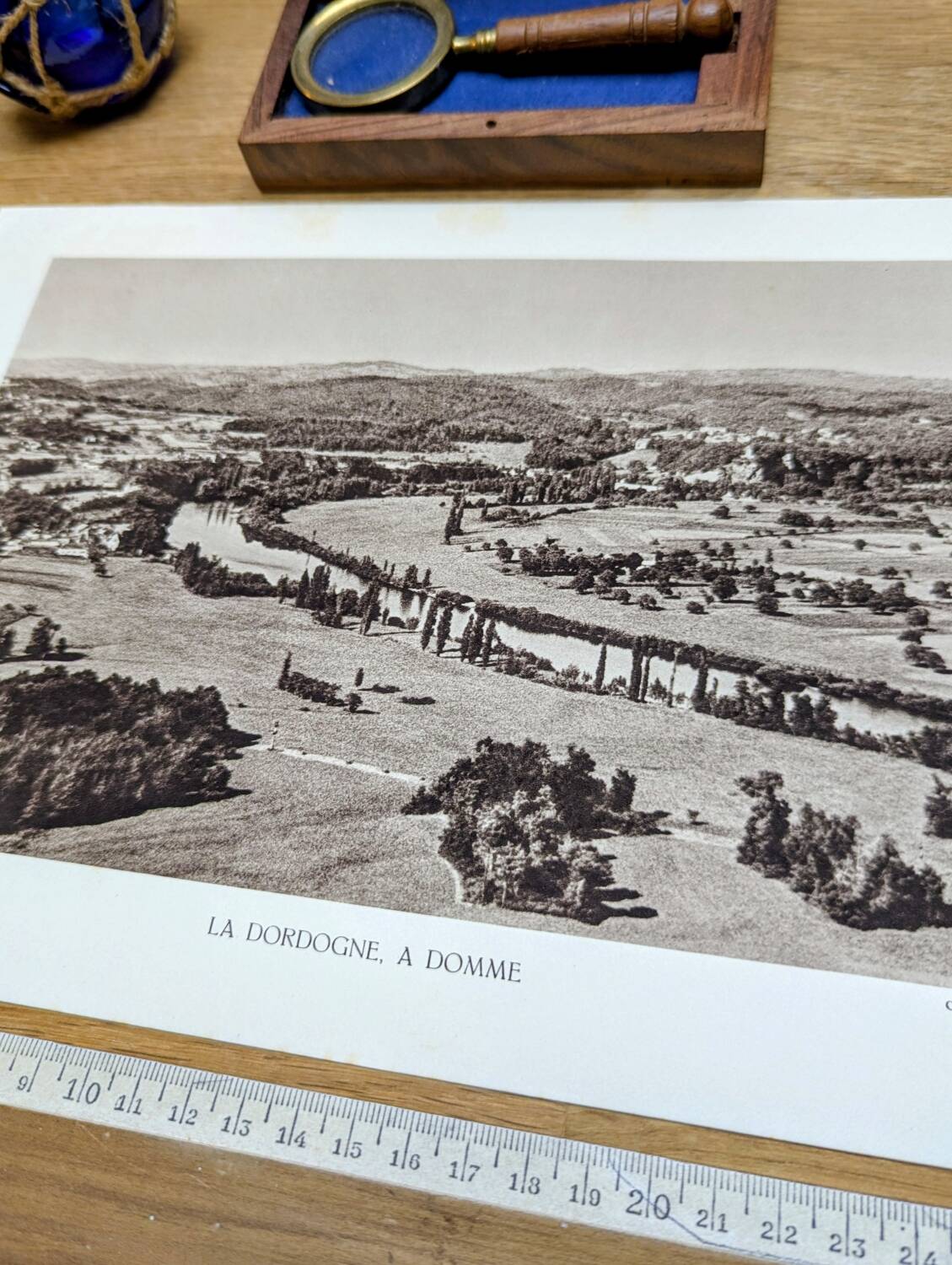 Domme, Dordogne, printed photo plate from 1942.