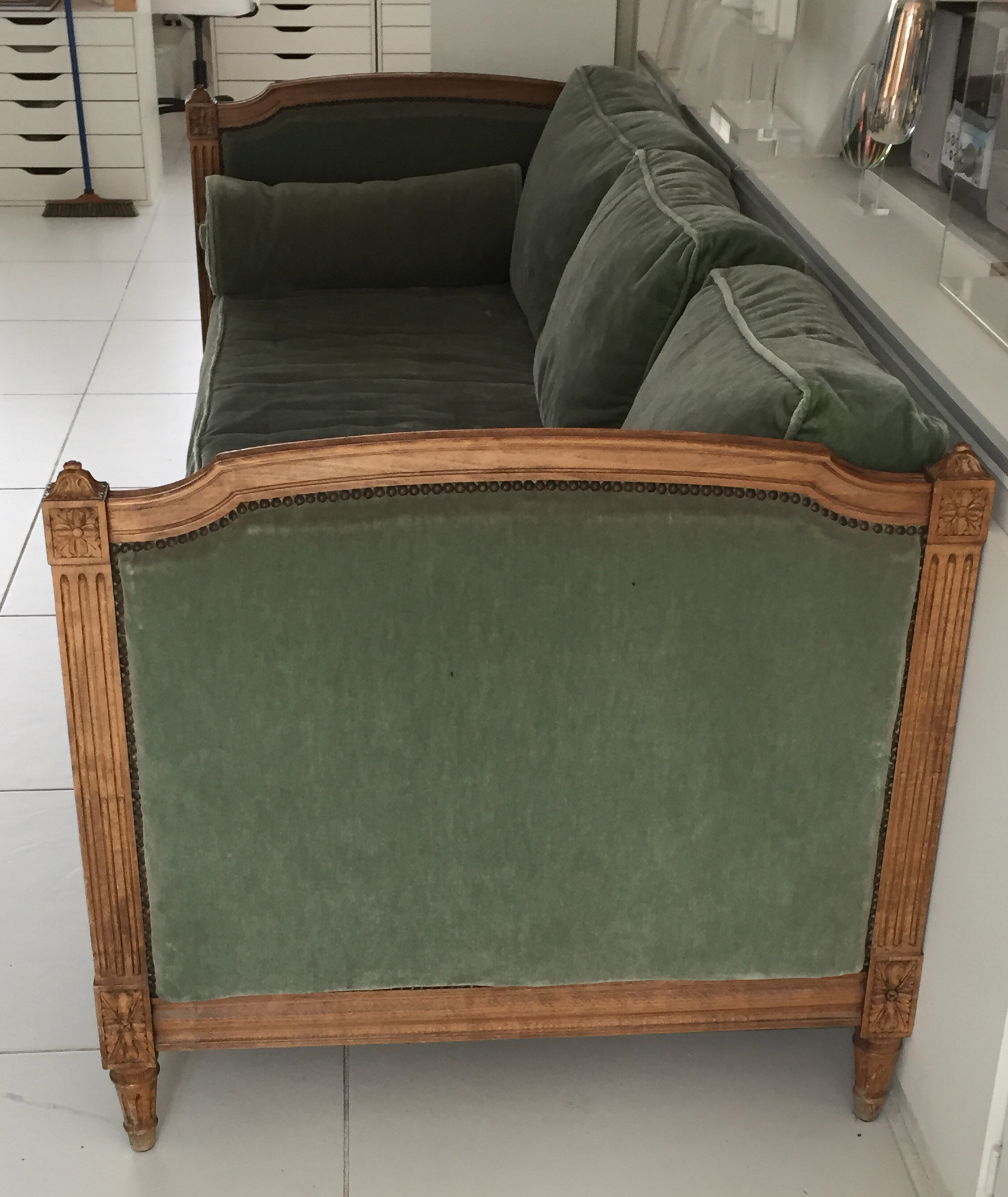 Antique velvet sofa
