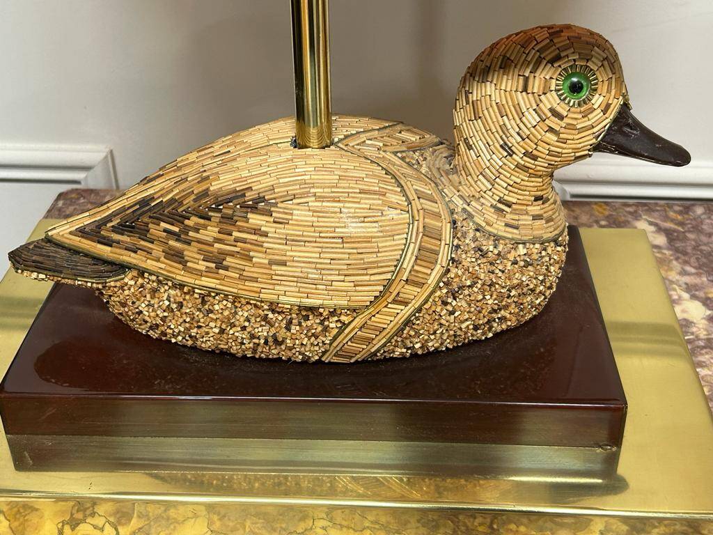 Pair of Brass and Bakelite Duck Lamps from the 1970s