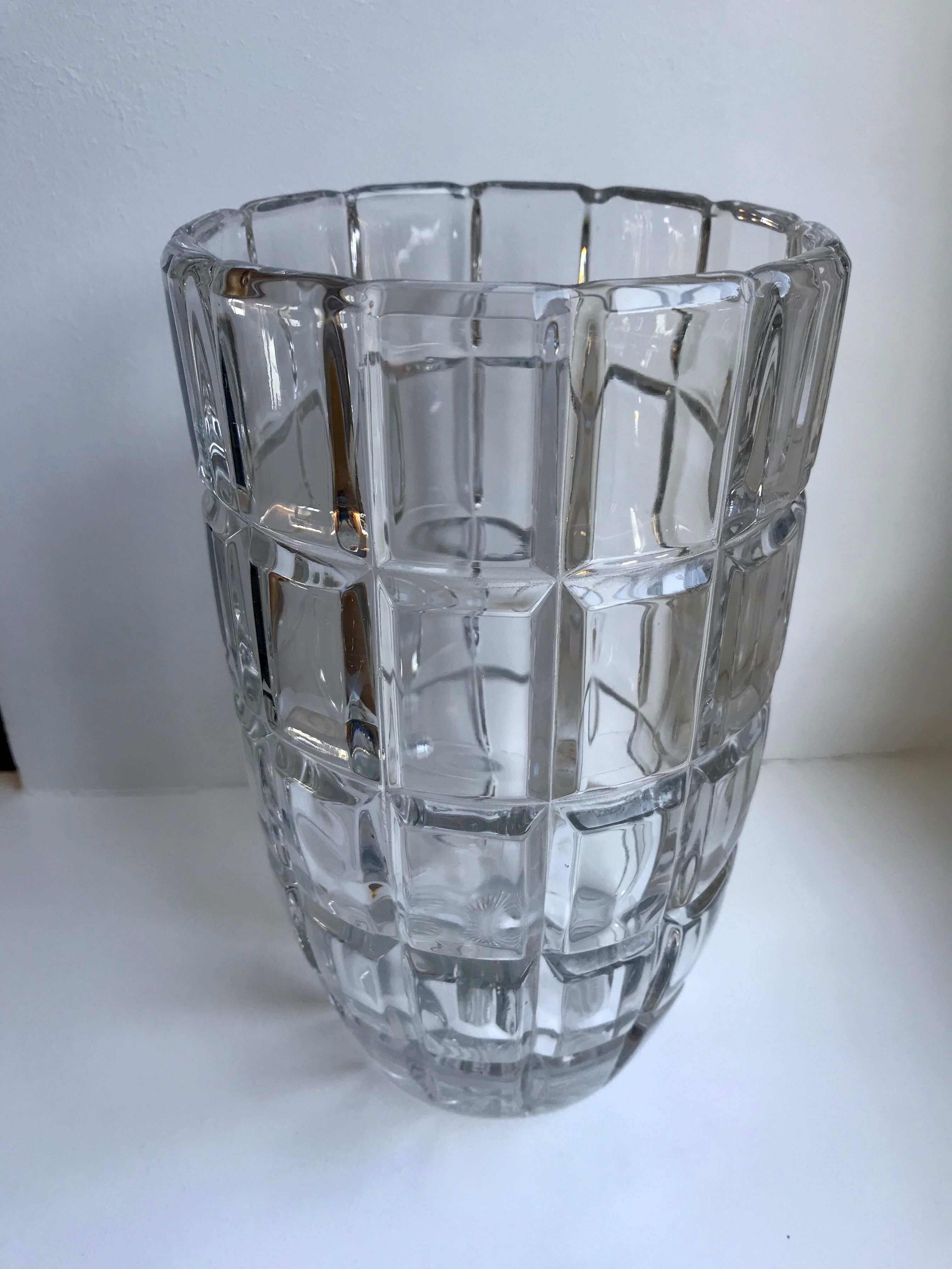 Crystal vase art deco style 30s