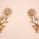Set Hollywood Regency Wandlampe vergoldet Messing Swarovski-Kristalle Palwa
