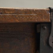 Oak and wrought iron mallet, early 18th century.