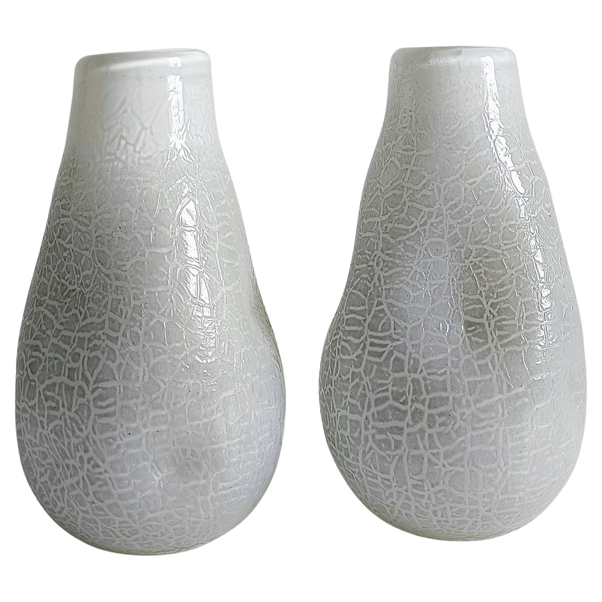Brutalist Pair of Murano Art Glass Vases by Costantini, 1970s