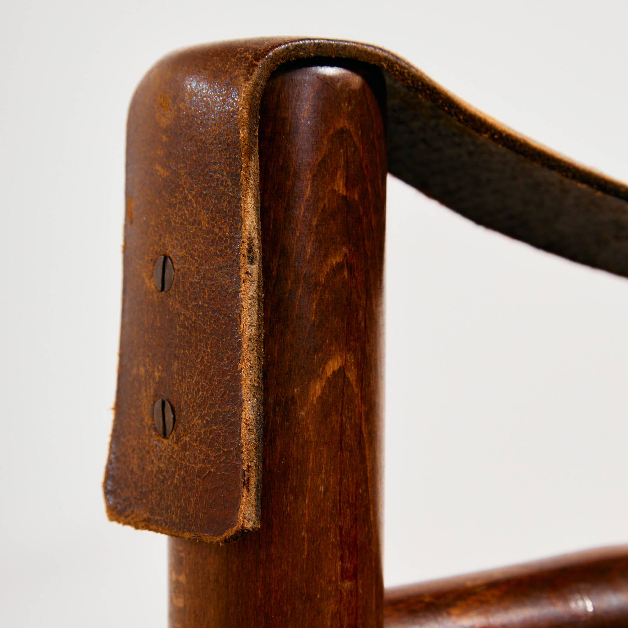 Hungarian calf leather lounge chair and ottoman, set of 2