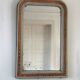 Miroir antique français Louis Philippe – crème et or, fin du 19e siècle