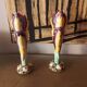 Pair of art nouveau slip vases, soliflore, iris