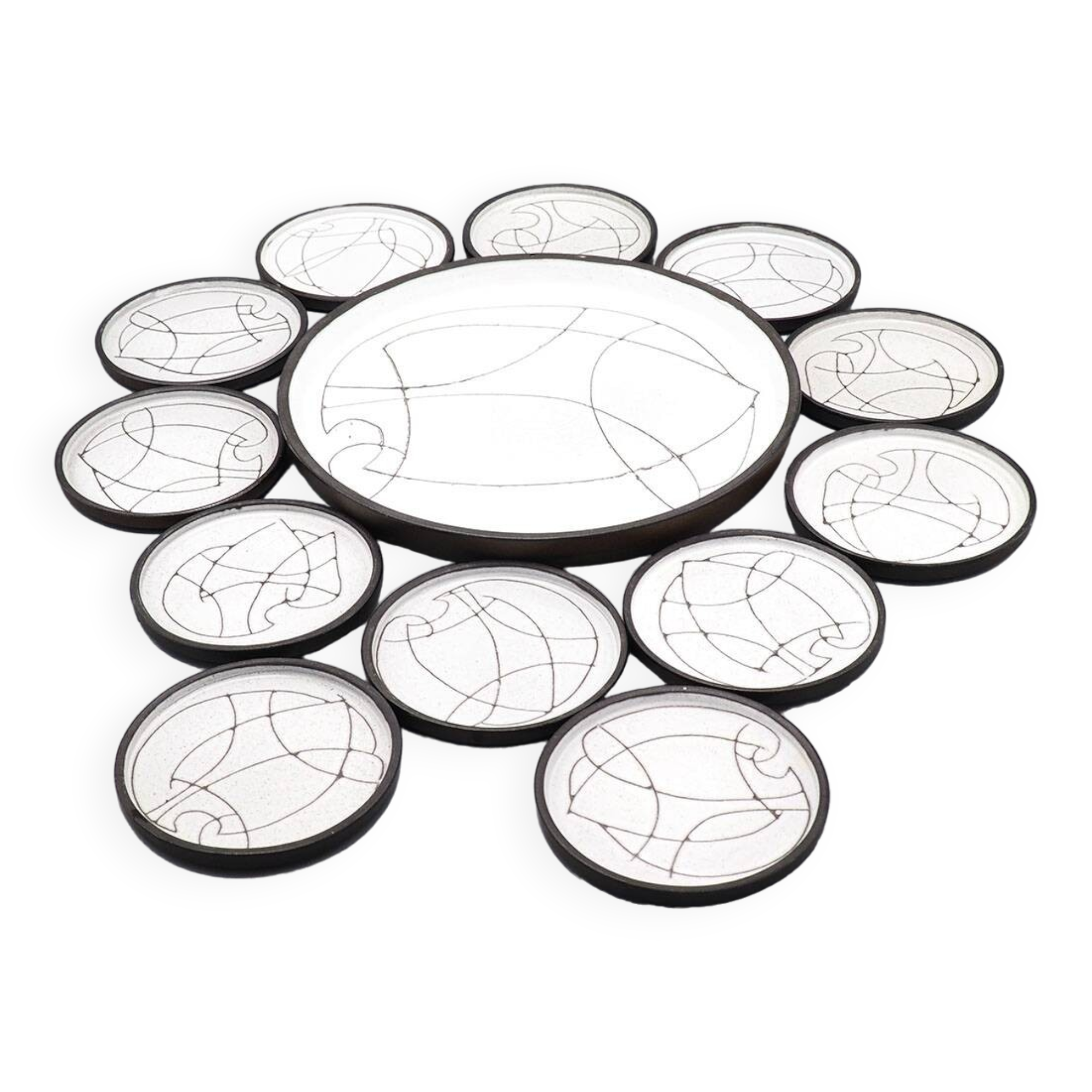 Carasso Cake Serving Set from Cor Unum, 1960s, Set of 13