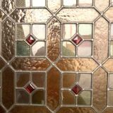 Haut de buffet avec portes en vitrail ancien