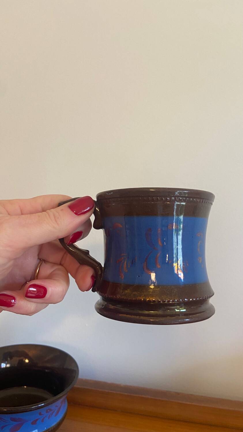 Jersey earthenware bowl and cup/mug duo