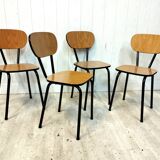 Set of 4 vintage chairs in formica