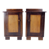 Tall Vintage Bedside Tables In Wood, Czechoslovakia 1930s