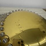 Unique modernist design crystal glass and brass wall light, Austria 1950s