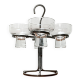 Danish metal and glass candlestick, 1960s