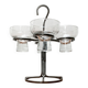 Danish metal and glass candlestick, 1960s