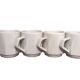 Set of 4 white porcelain cups from Apilco + saucers