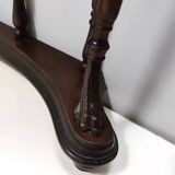 Neoclassical Style Turned Beech Console Table with a Demilune Marble Top, Italy