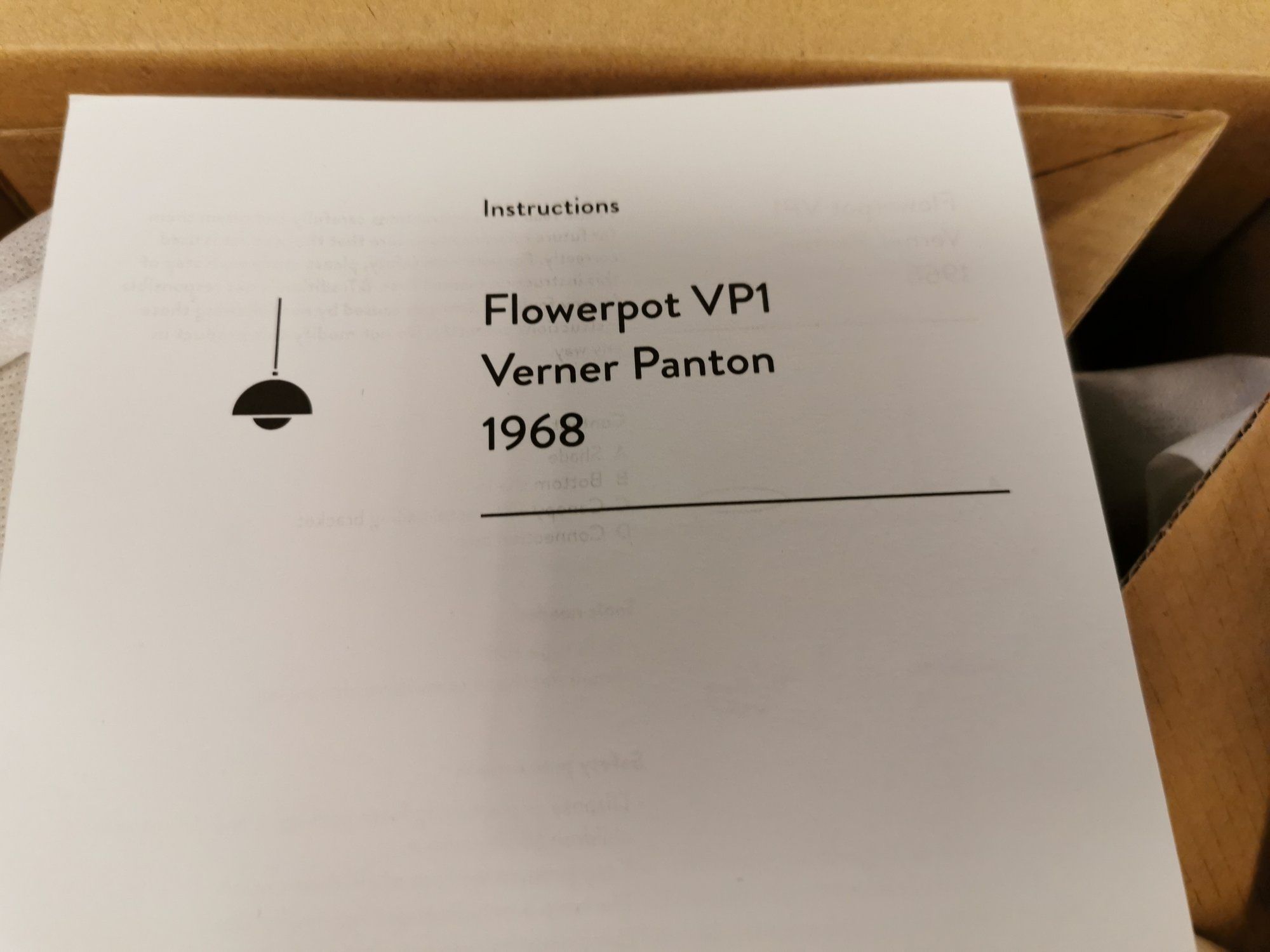 Flowerpot VP1 hanging lamp - Pale Sand, Designed by the famous Danish Verner Panton