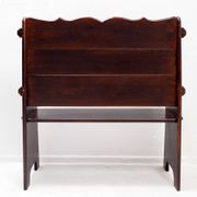 Vintage solid wood church bench from the 20th century.