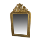 LARGE LOUIS XV STYLE ROCAILLE MIRROR IN GILT STUCCO FORAL DECOR ON PEDAL