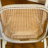 Rocking Chair THONET époque fin XIXe en bois courbé cérusé grège