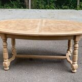 Renovated Round Oval Extendable Farmhouse Dining Table in Raw Wood 260cm