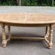 Table à manger de ferme ronde ovale extensible rénovée en bois brut 260cm