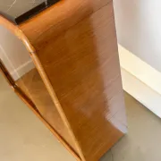 Vintage Art Deco display cabinet in mahogany with a black marble top.