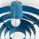 Vintage 1960s Metal Pendant Light - Blue Design