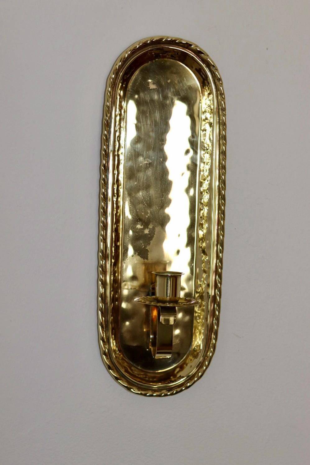 Pair of Mid-Century Swedish Brass Sconces