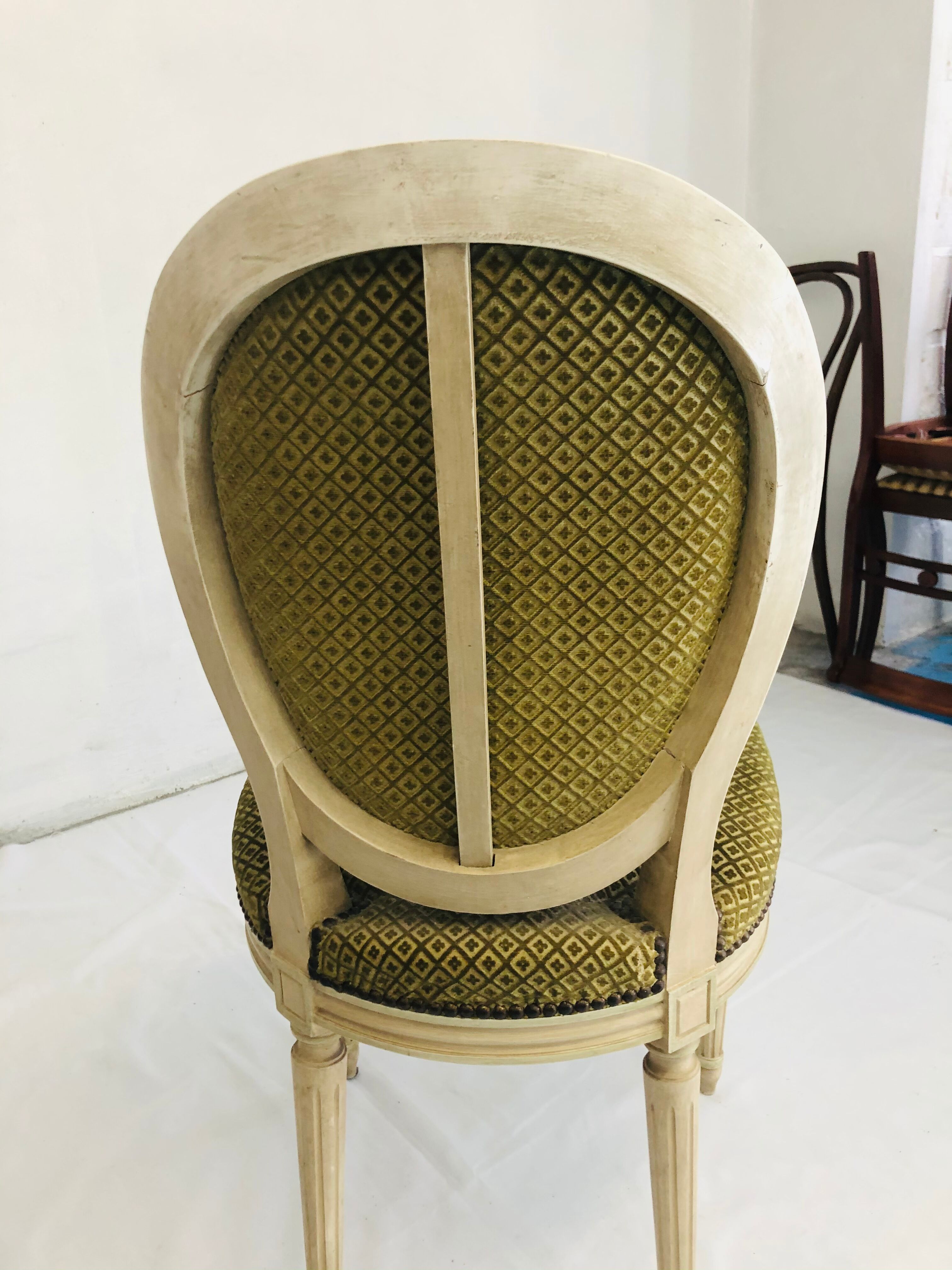 Lot of 6 chairs louis XVI style medallions