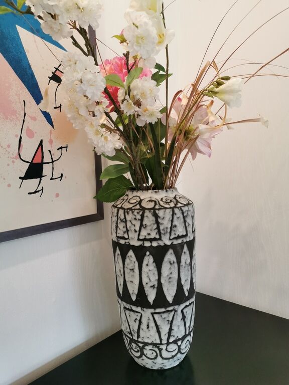 Vase Scheurich West Germany noir et blanc