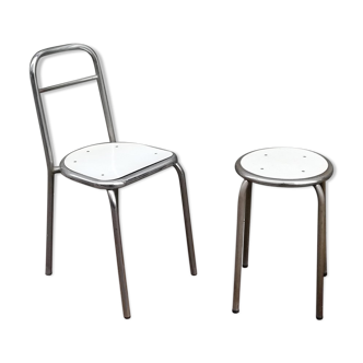 Modernist chair with his stool