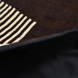 4x6 Black & Beige Handmade Wool Kilim Rug, 127x176 Cm