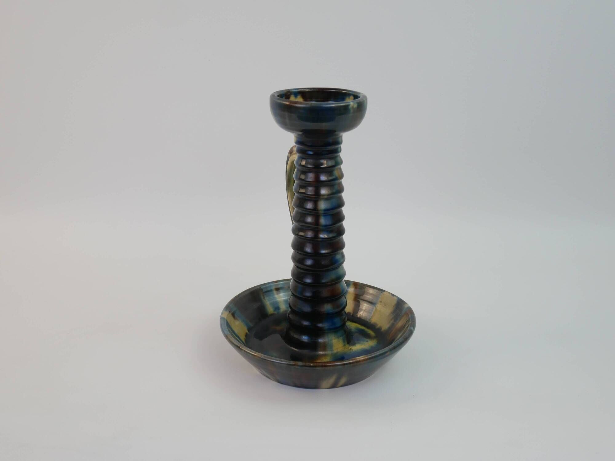 Impressive Vallauris ceramic candle holder signed FPP Vallauris France