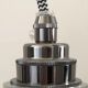 Set of two new vintage electrified bubble glass walking lamps