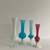 Set of 4 vintage opaline vases