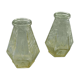 Duo of moulded and bubbled smoked glass vases - Modernism