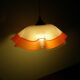 Berlingot pendant lamp from the 60s, white, orange and transparent glass