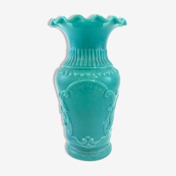 Vase en opaline bleu turquoise