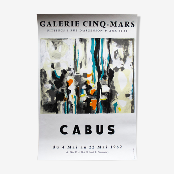 Affiche Exposition Cabus Galerie Cinq-Mars 1962