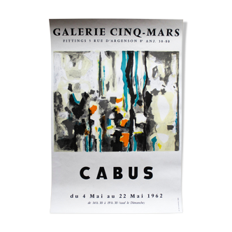 Affiche Exposition Cabus Galerie Cinq-Mars 1962