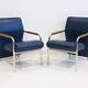 Pair of blue Niccola sun loungers by Andrea Branzi for Zanotta