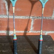 Pair of Vintage Badminton Rackets Wood + Metal from the 1950s #D579
