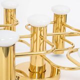 1 of 2 Sciolari Leola wall-mounted ceiling light in brass, Germany, 1970s