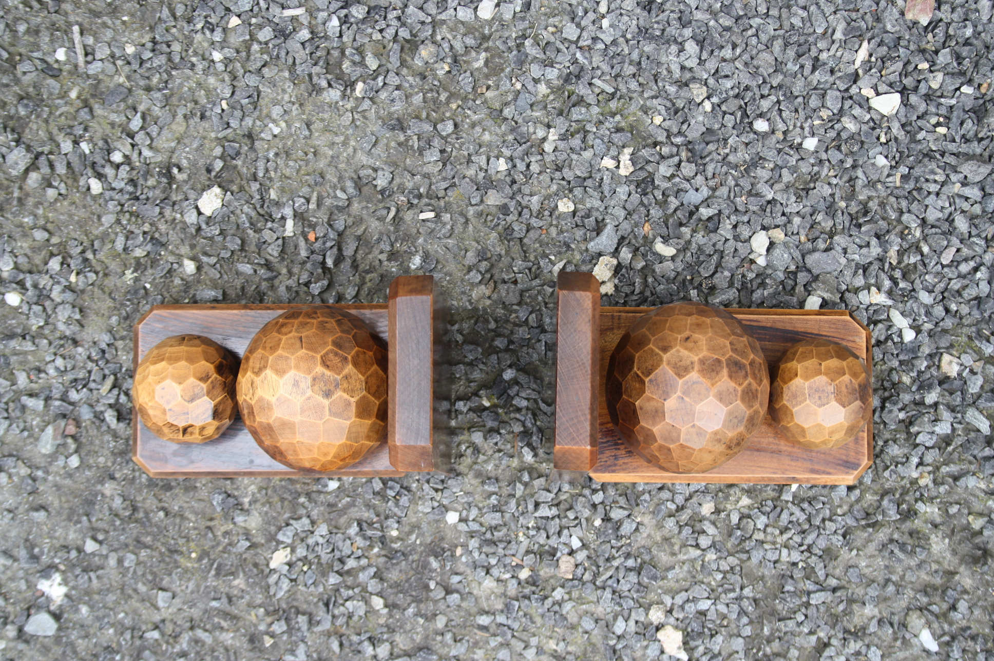 Pair of vintage wooden book greenhouses