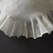 French Vintage 1930s Patterned White Frilled Glass Shade - Art Deco Lightin
