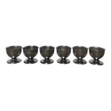 6 vintage metal egg cups 1970