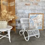 Fauteuil en rotin blanc