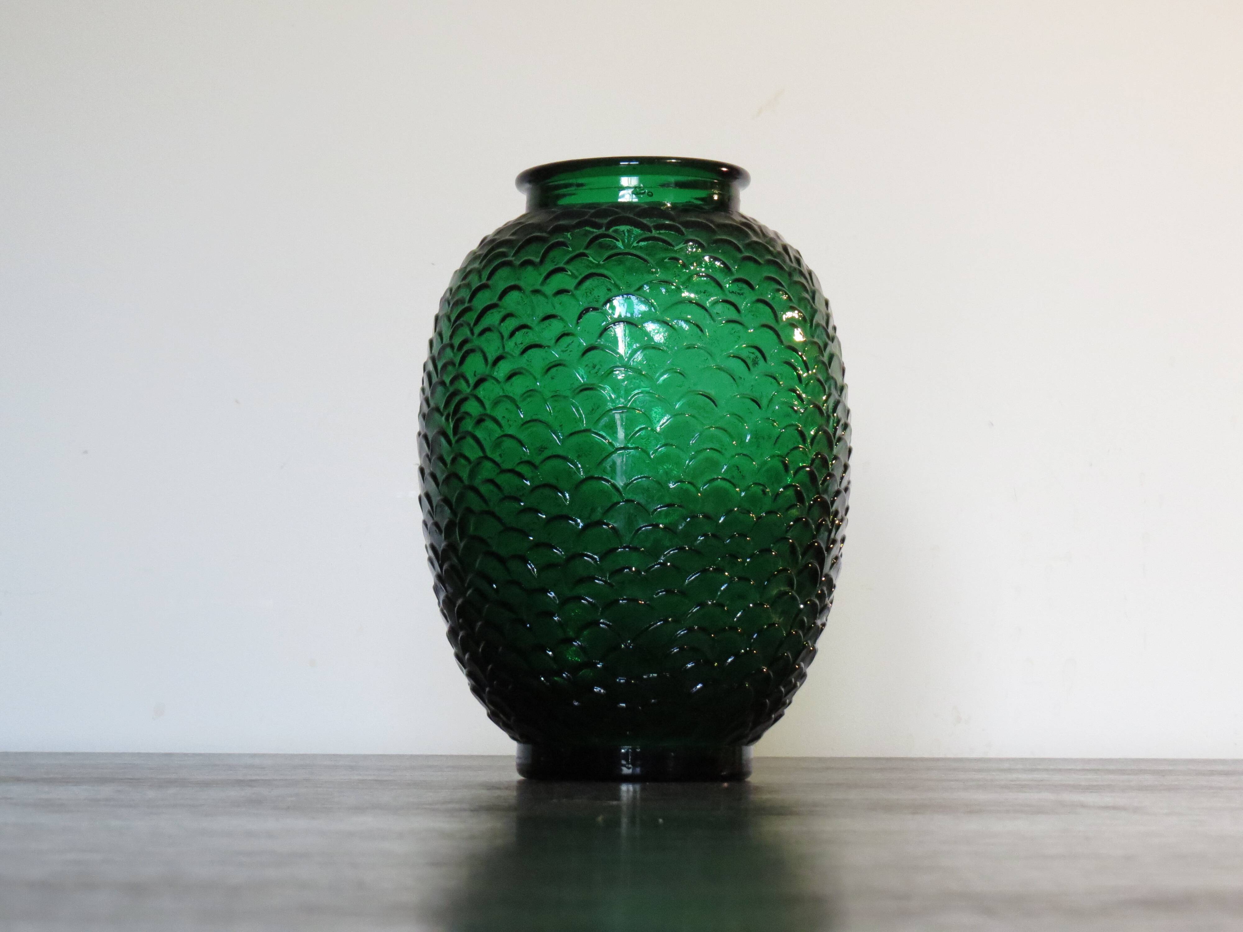 Large Art Deco glass vase