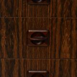Small danish chest of drawers with three drawers in rosewood veneer